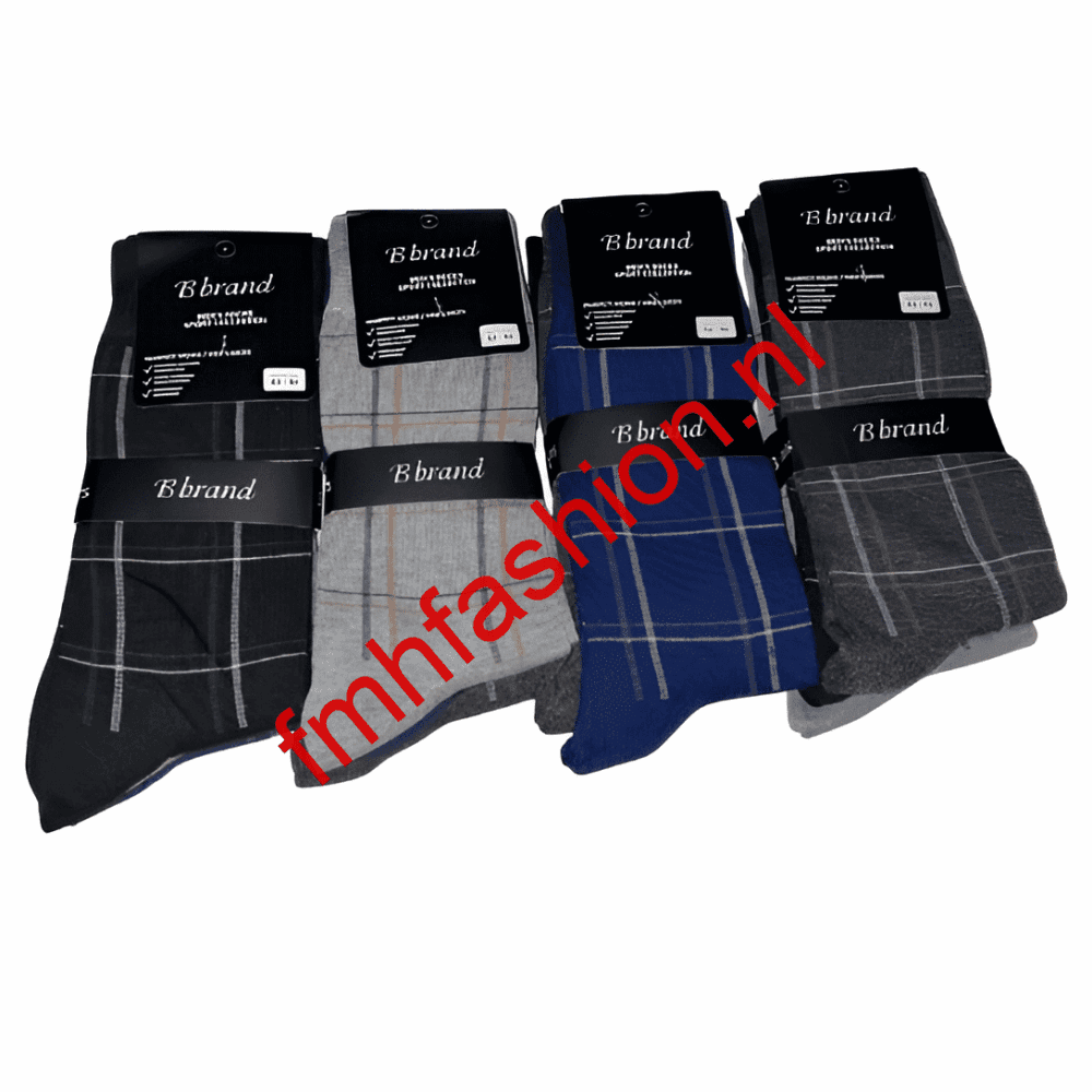 B brand geruite sokken 12 paar