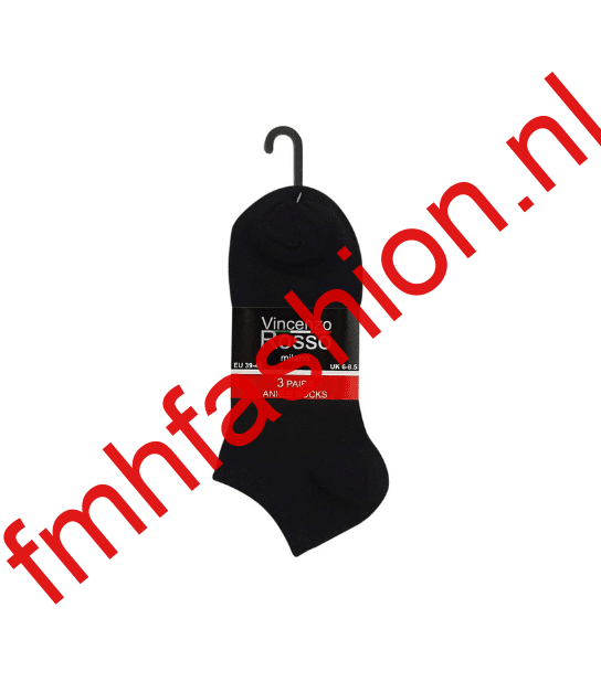 Vincenzo Rosso® 3 paar unisex sneakersokken