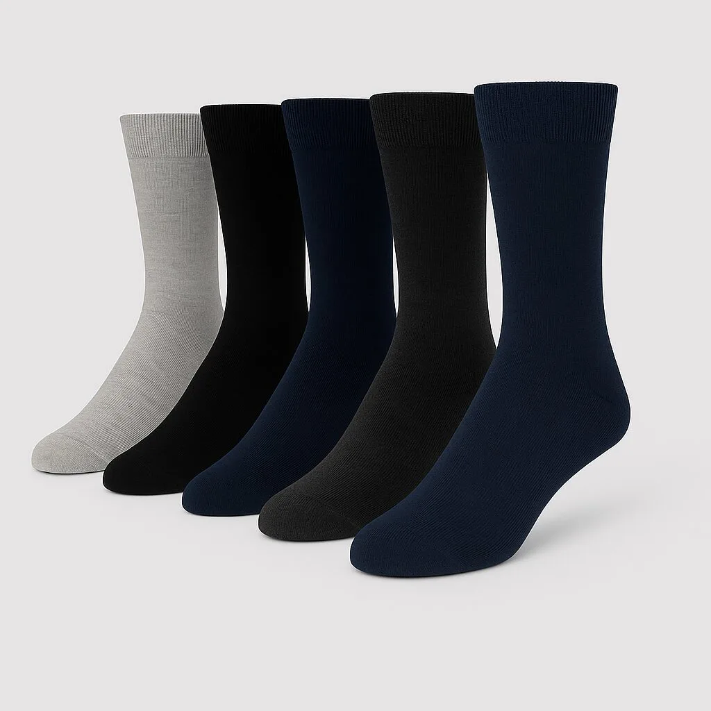 10 Paar Comfort Sokken zonder Elastiek & zonder Naad Heren & Dames Katoen Comfortband 13100 (47-50 jeans | marine | zwart